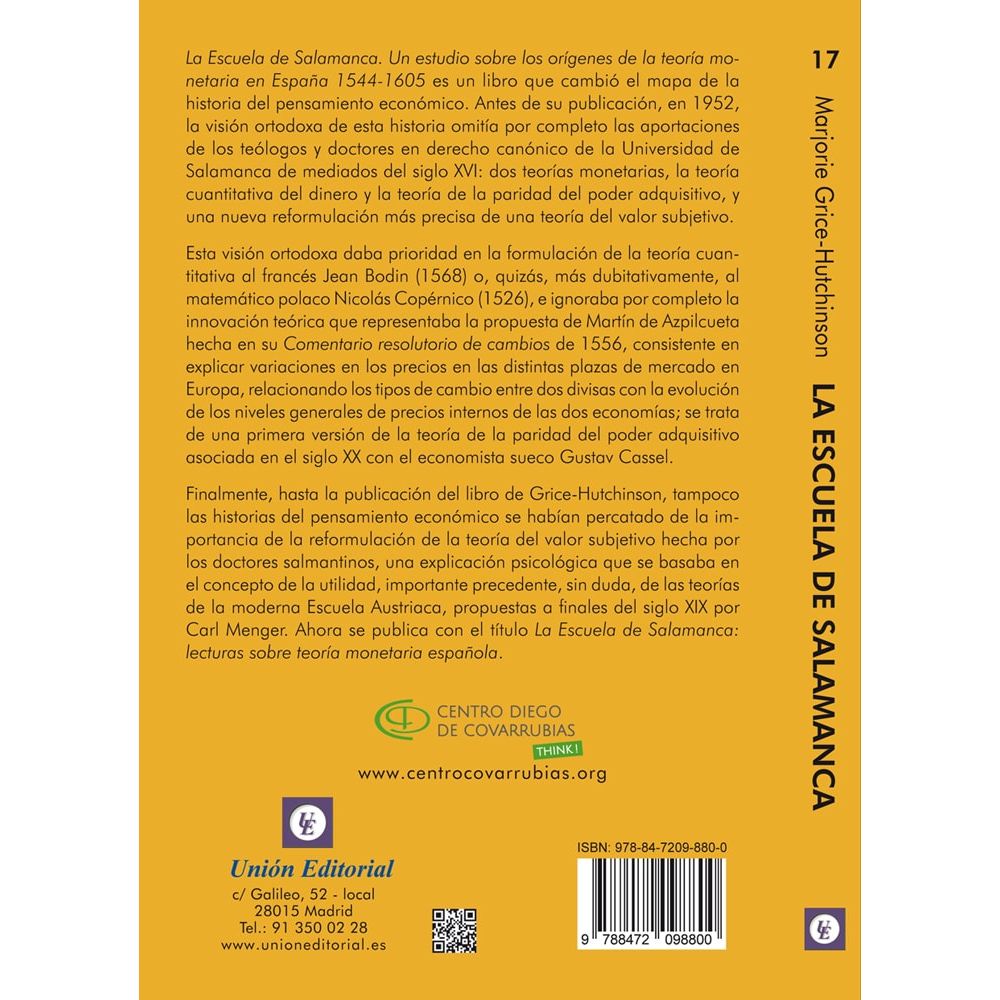La escuela de Salamanca  - Marjorie Grice - Hutchinson